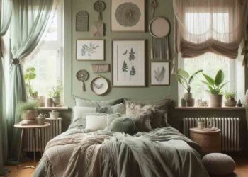 boho sage green bedroom featured image