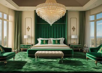 emerald green dark green bedroom