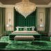 emerald green dark green bedroom
