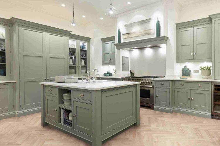 farmhouse sage green kitchen cabinets featured image