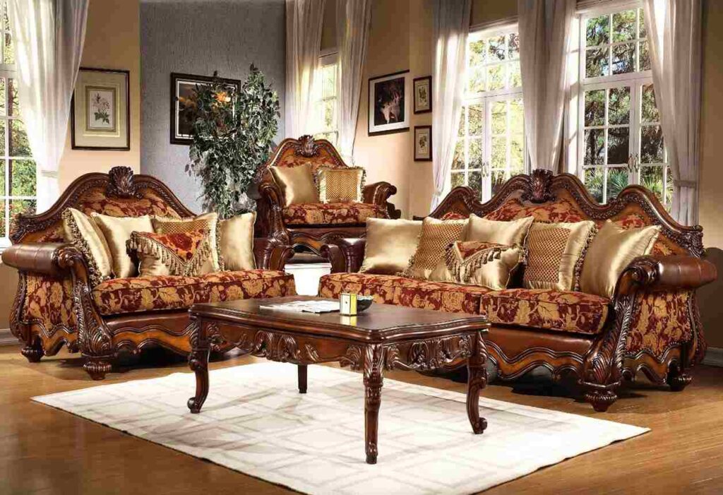 A living room with wooden floor and sofa and table