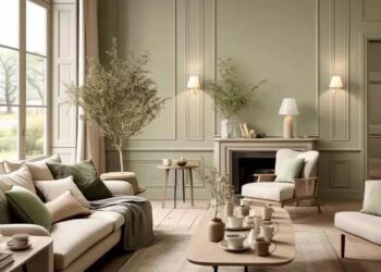 grey and sage green living room featured image