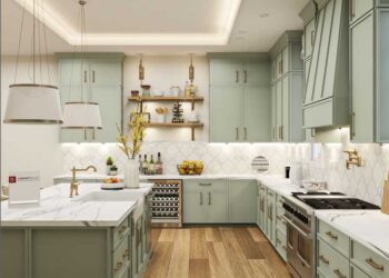 rustic sage green kitchen cabinets featured image