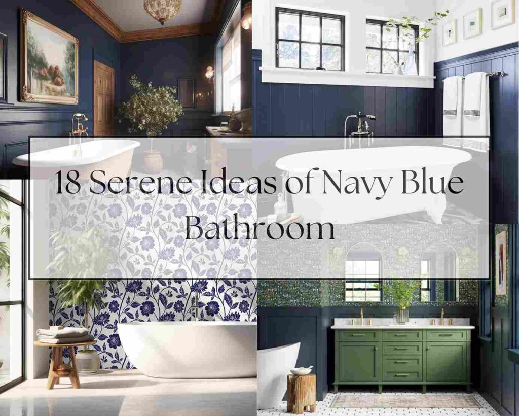 18 Serene Ideas of Navy Blue Bathroom