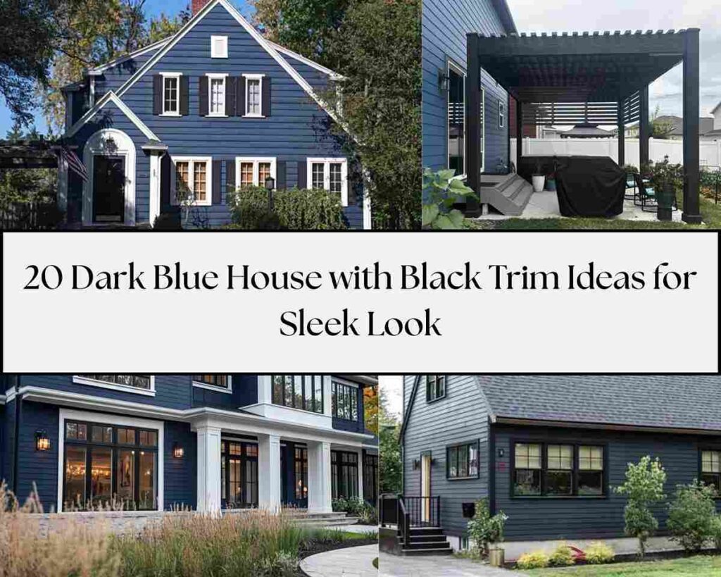 20 Dark Blue House with Black Trim Ideas for Sleek Look