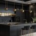 black and gold kitchen
