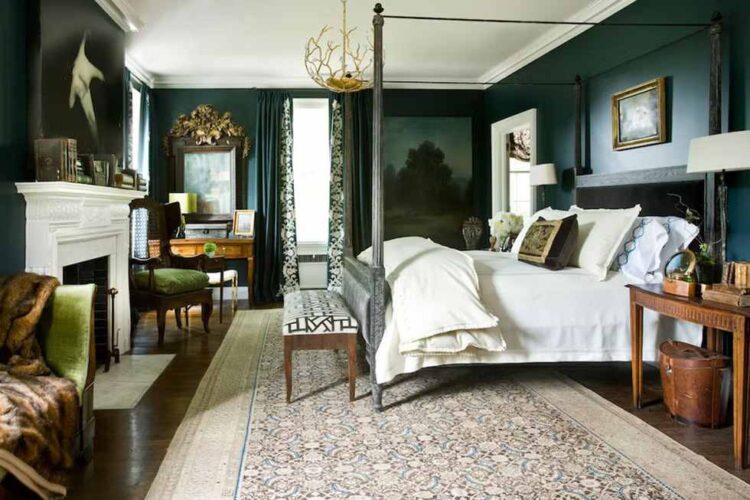 dark forest green bedroom