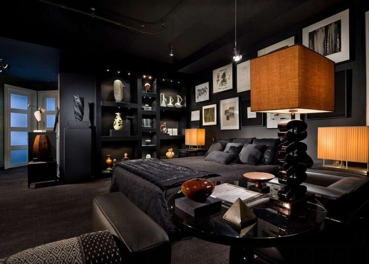 luxury black bedroom
