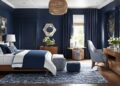 modern navy blue bedroom ideas featured image