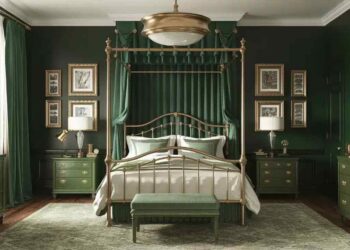 modern olive green bedroom decor