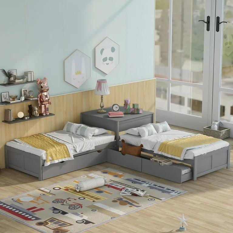 A multifunctional bed with windows and blankets with pillow