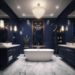 navy blue bathroom
